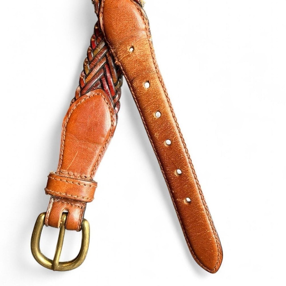 Vintage Women’s Leather Belt – Size 40 – Brown w/ Red Hues – Brass Buckle - Picture 3 of 5